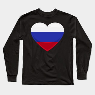 Russia Flag Heart Long Sleeve T-Shirt